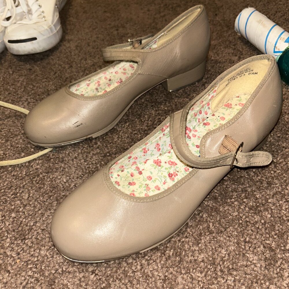 Capezio‎ Tele Tone Tap Tan Character Shoes Size 8 1/2M Excellent Condition - Picture 3 of 6